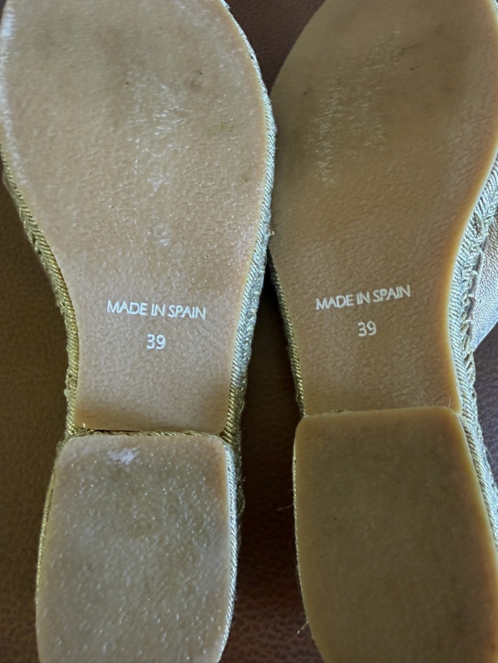 Jeffrey Campbell Gold Espadrille Slides Metallic Platform Sandals Spain Size 39 - Picture 4 of 6